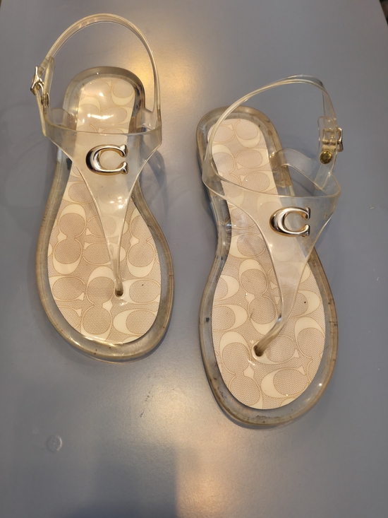 Coach Shoes - Coach Clear Jelly Thong Sandals in Clear/Beige